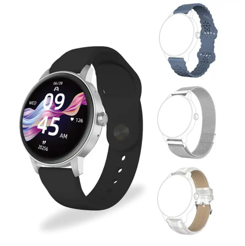 RELOJ ARGOM SKEIWATCH SILVER C30 | ANDROID | BLUETOOTH 5.3 | FM-MS7 | SPO2 | IP67 | MICROFONO | 4 CORREAS | IMPERMEABLE | ARG-WT-6030SL