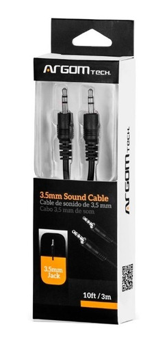 CABLE ARGOM DE AUDIO | 3.5MM | 3 MTS | NEGRO | PLUG A PLUG | ARG-CB-0032