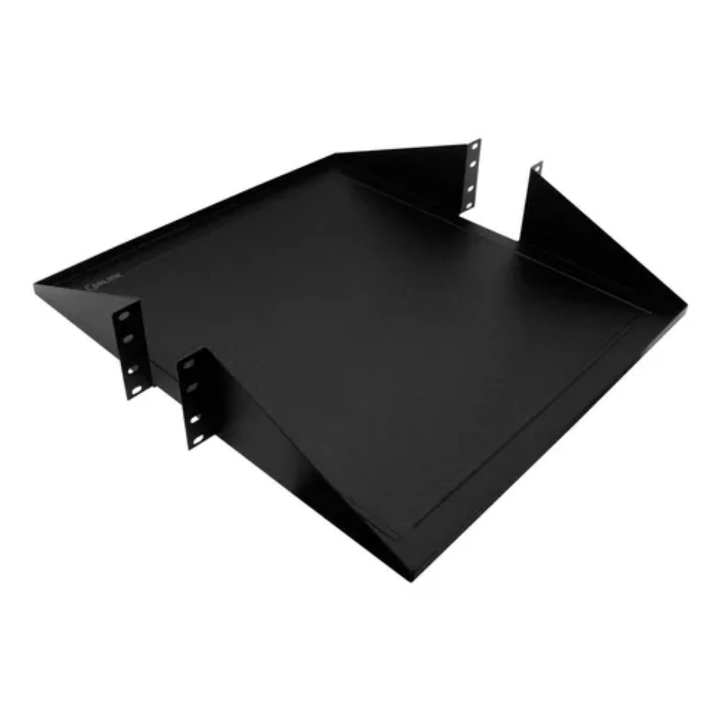 BANDEJA PARA RACK ONLINK LISA 19X19 2U DOBLE PESTAÑA NEGRA METALICA