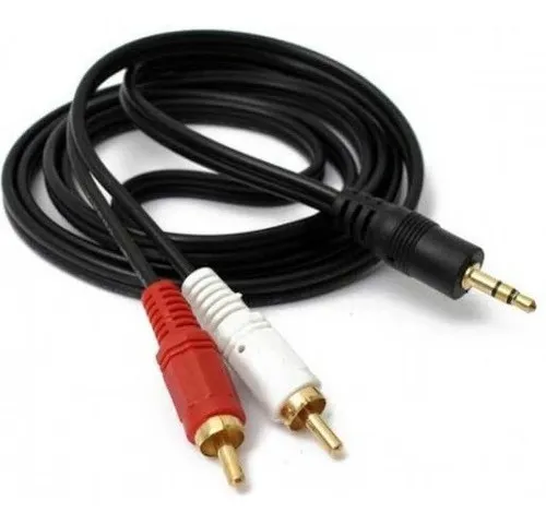 CABLE RCA A PLUG PUNTA DORADA 1.5 MTS BOLSA