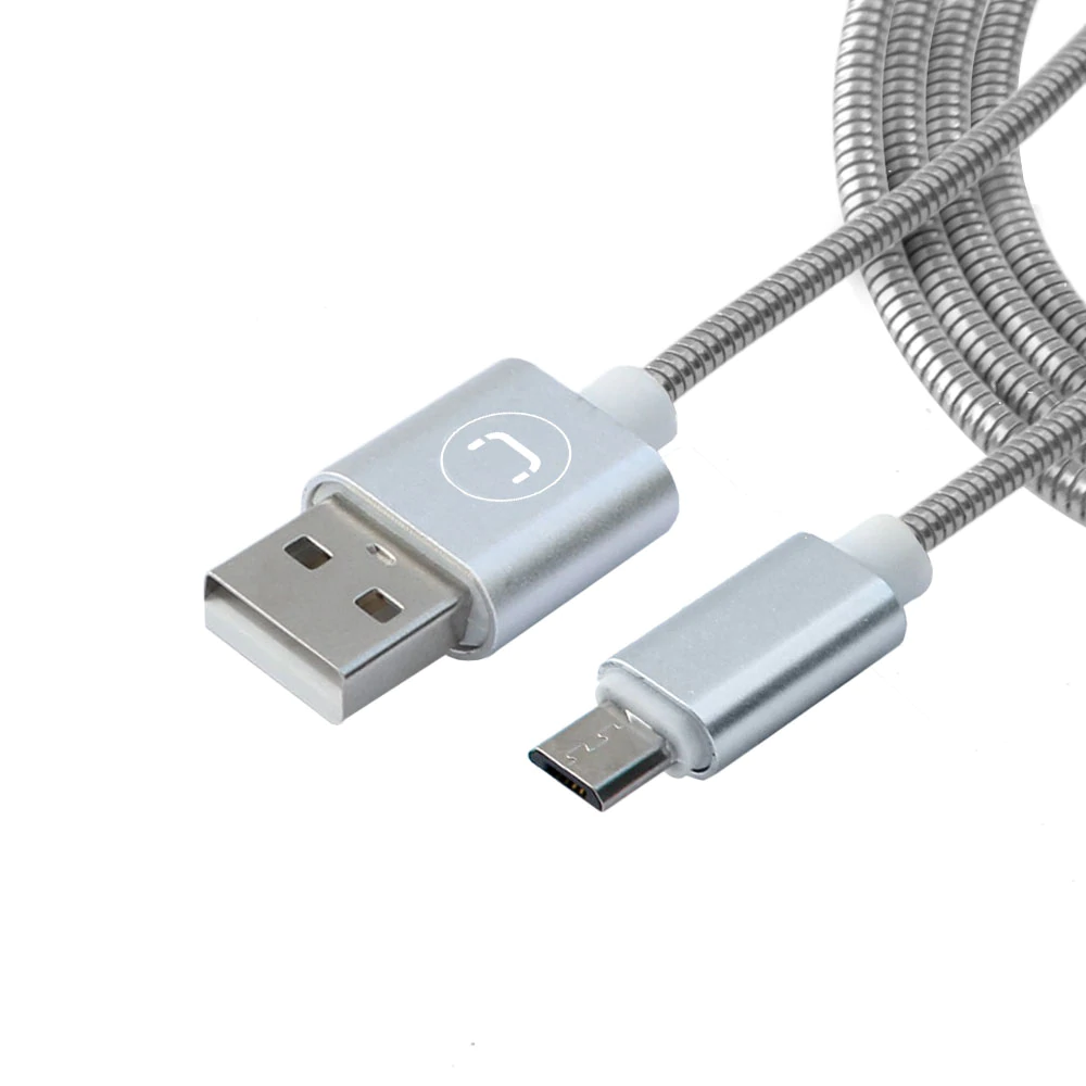 CABLE UNNO TEKNO MICRO USB - USB MACHO ACERO INOXIDABLE PLATEADO CB4063SV