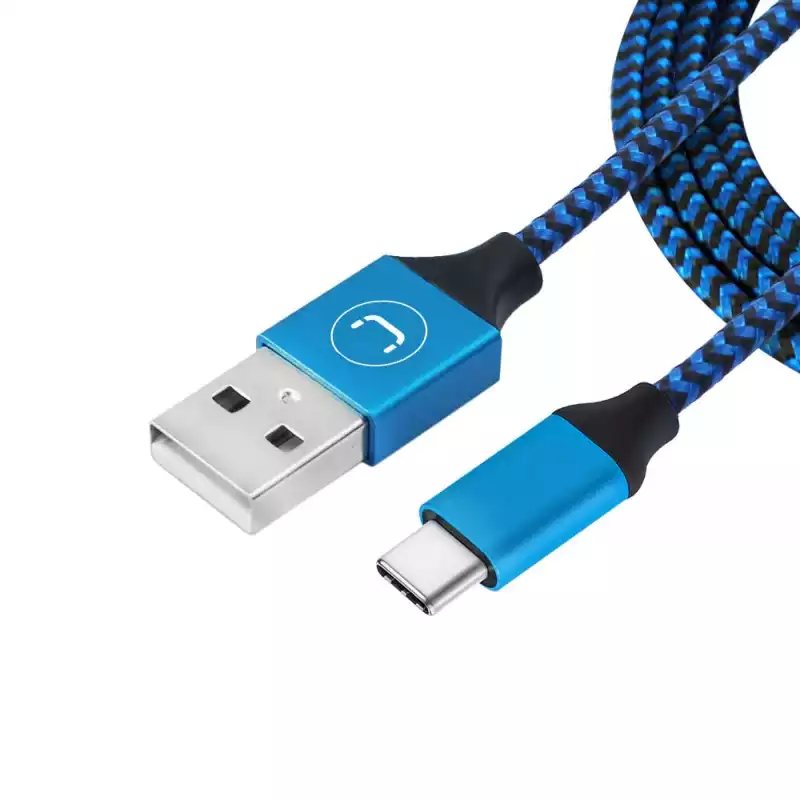 CABLE UNNO TEKNO TIPO C - USB 1.5M TRENZADO AZUL CB4061BL