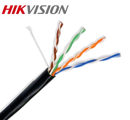 CABLE UTP CAT 6 100% COBRE HIKVISION DS-1LN6OUSPE EXTERIORES COLOR NEGRO 0.55MM X METROS