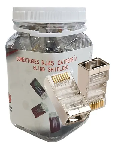 CAJA DE CONECTORES RJ45 CAT6 BLINDADO PASS THROUGH 100 UNIDADES QNET CAS015-6PT