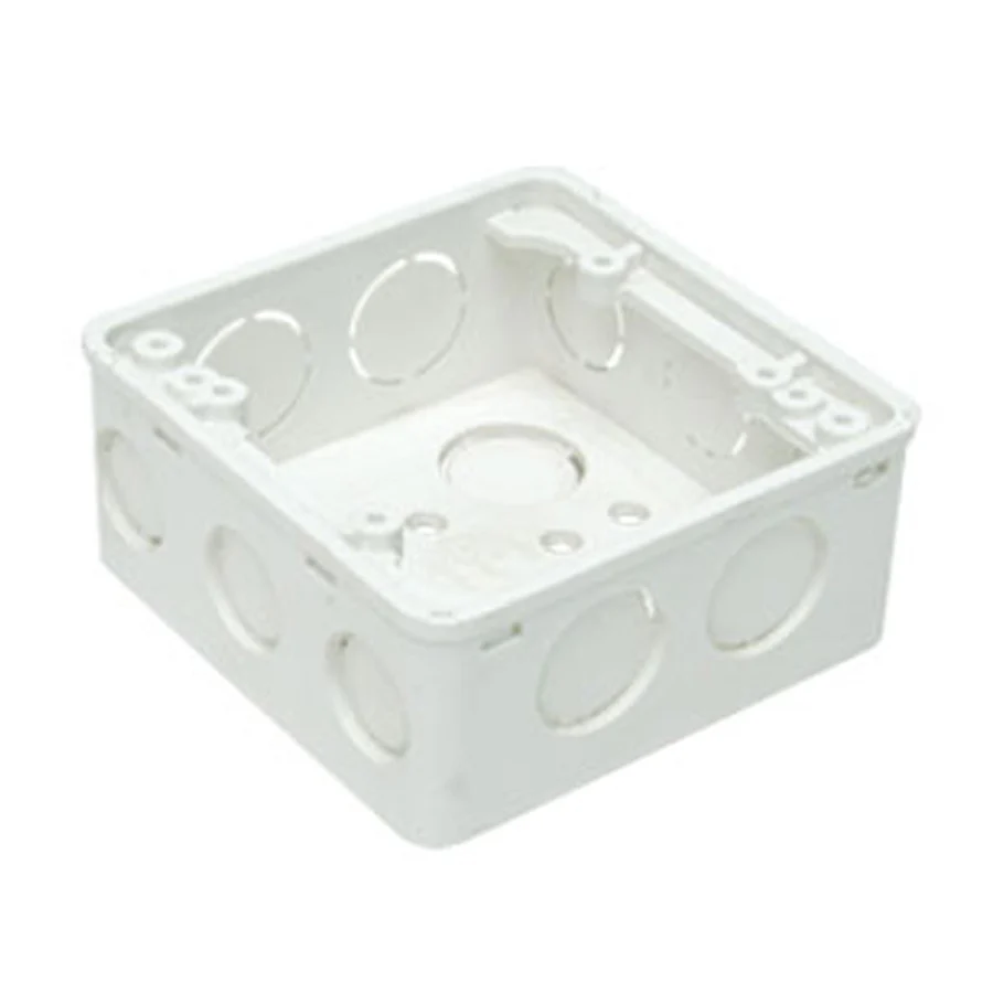 CAJETIN BLANCO PLASTICO CUADRADO PARA CAMARAS DE SEGURIDAD HSY-BCP FORMATO PEQUEÑO