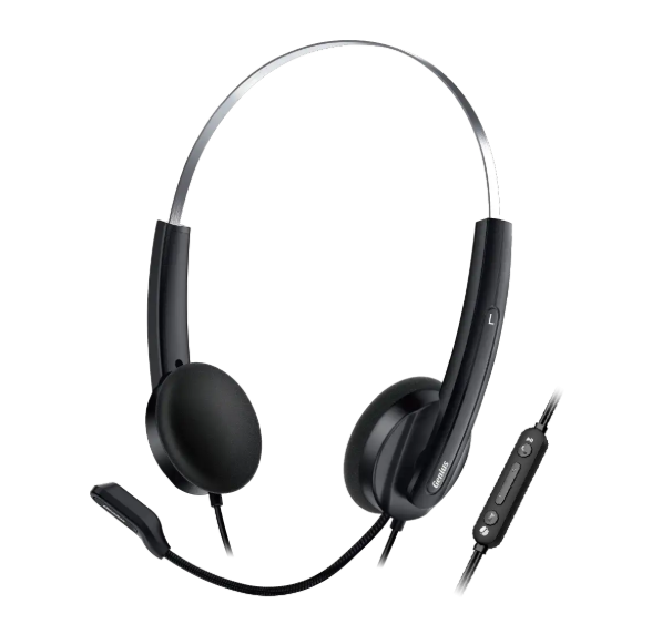 AUDIFONO CON MICROFONO GENIUS HS-230U | CONTROL DE VOLUMEN | USB-C | NEGRO