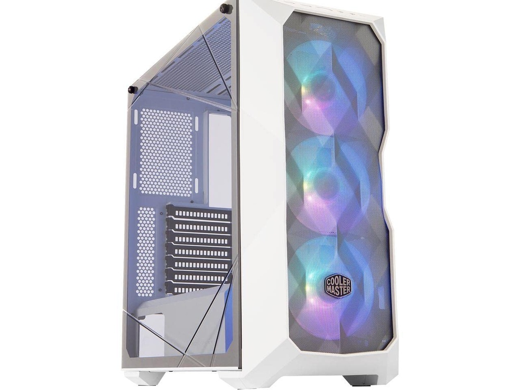 CASE COOLER MASTER BOX TD500 MESH V2 MID TOWER BLANCO 3 FAN 12CM ARGB VIDRIO LATERAL