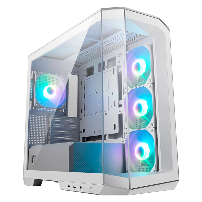 CASE GAMING MSI MAG PANO M100R PZ TOWER GAMING BLANCO USB 3.2 + TIPO C+ 1 AUDIO + 4 FAN 120MM RGB VIDRIO