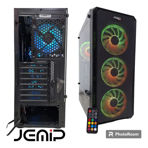 CASE JEMIP GAMING METAL MESH JP2091 NEGRO ATX | HUB + CONTROL ARGB | 4 FAN 12CM | 2 USB + USB 3.0 | AUDIO HD | VIDRIO