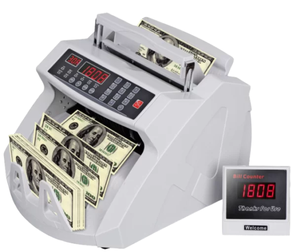 CONTADOR Y VERIFICADOR DE BILLETES CON VISOR DE CLIENTES UV MAG 1000 BILLETES POR MINUTO