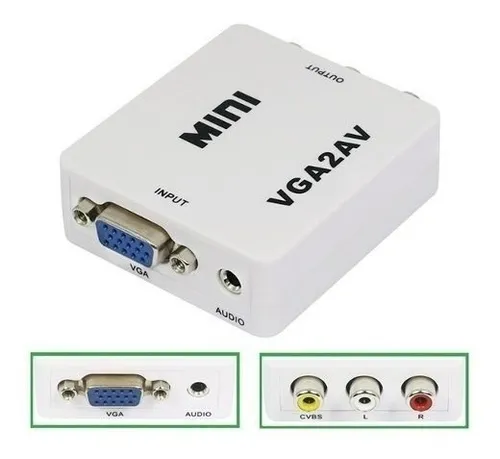 CONVERTIDOR VGA A RCA CON AUDIO CAJA
