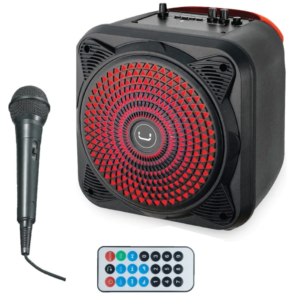 CORNETAS UNNO TEKNO SP9356BK BEATBOX TWS KARAOKE BLUETOOH 1800W 2200MAH RGB NEGRO