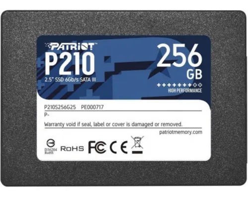 DISCO DURO SOLIDO PATRIOT 256GB SSD 2.5 3D NAND SATA LLL P210S256G25