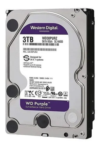 DISCO DURO WD PURPURA PARA VIGILANCIA 3TB 3.5" 5400RPM | SATA 6GB|S 64 MB
