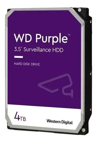 DISCO DURO WD PURPURA PARA VIGILANCIA 4TB 3.5" 5400RPM 64 MB..