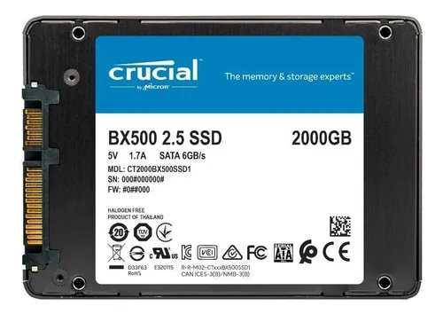 DISCO SOLIDO CRUCIAL 2TB SSD BX500