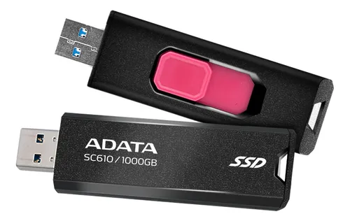 DISCO SOLIDO EXTERNO ADATA SC610 1TB USB 3.2 550MBPS | 500GPS NEGRO-ROJO
