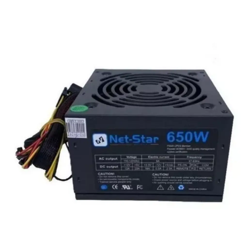 FUENTE DE PODER 650W NETSTAR|CALAX CABLE LARGO 50CM