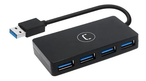 HUB MINI UNNO TEKNO 4 PUERTOS USB 2.0 HB1008BK