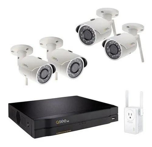 KIT CAMARAS DE SEGURIDAD QSEE 4 CAMARAS BULLET IP67