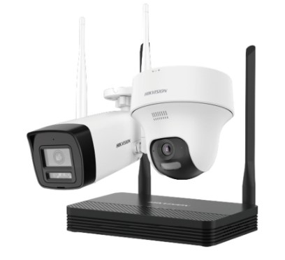 KIT CCTV 4 CANALES WIFI HIKVISION 1080P 2MP DS-J142I7|NKS422W02H | 1 CAMARA BULLET | 1 DOMO 360º | AUDIO