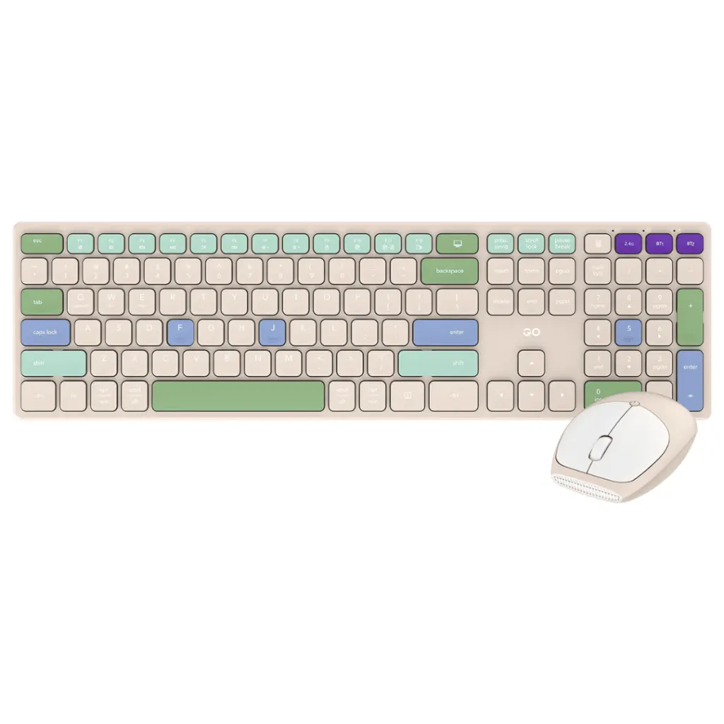KIT TECLADO Y MOUSE FANTECH WK895 INALAMBRICO BEIGE INGLES