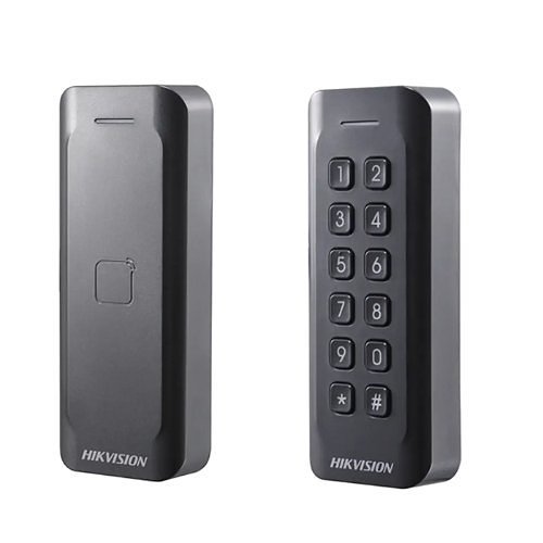 LECTOR DE TARJETAS DE PROXIMIDAD DS-K1802MK | TIPO MIFARE Y EM | TECLADO NUMERICO | WIEGAND | IP65