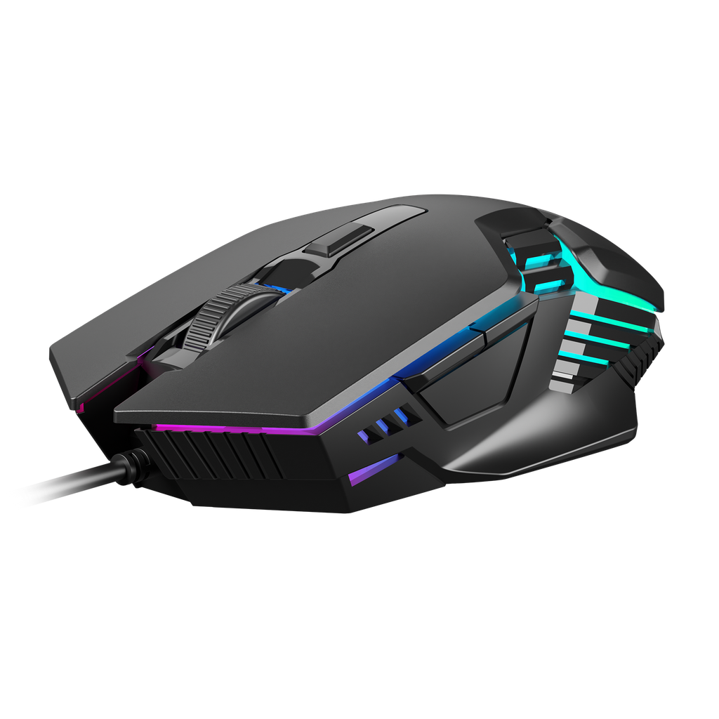 MOUSE GAMDIAS GAMING AURA GS4 | 3600DPI | 6 BOTONES | RGB | USB | NEGRO
