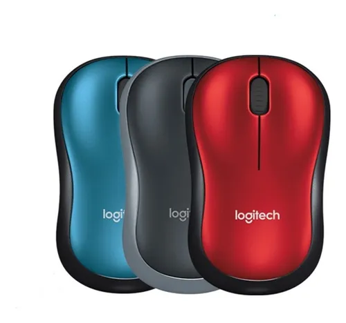 MOUSE LOGITECH M185 OPTICO 1000DPI 3 BOTONES INALAMBRICO AZUL-NEGRO-GRIS-ROJO
