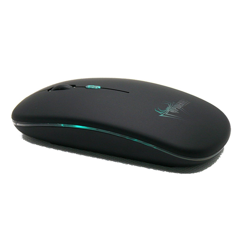 MOUSE SPIDERTEC OPTICO 3 BOTONES 1600DPI INALAMBRICO RECARGABLE RGB LK-302