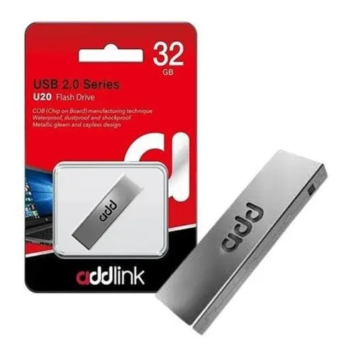 PENDRIVE ADDLINK U20 32GB USB 2.0 TITANIUM