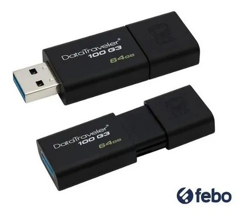 PENDRIVE KINGSTON 64GB DATA TRAVELER DT100 G3 USB 3.0 NEGRO