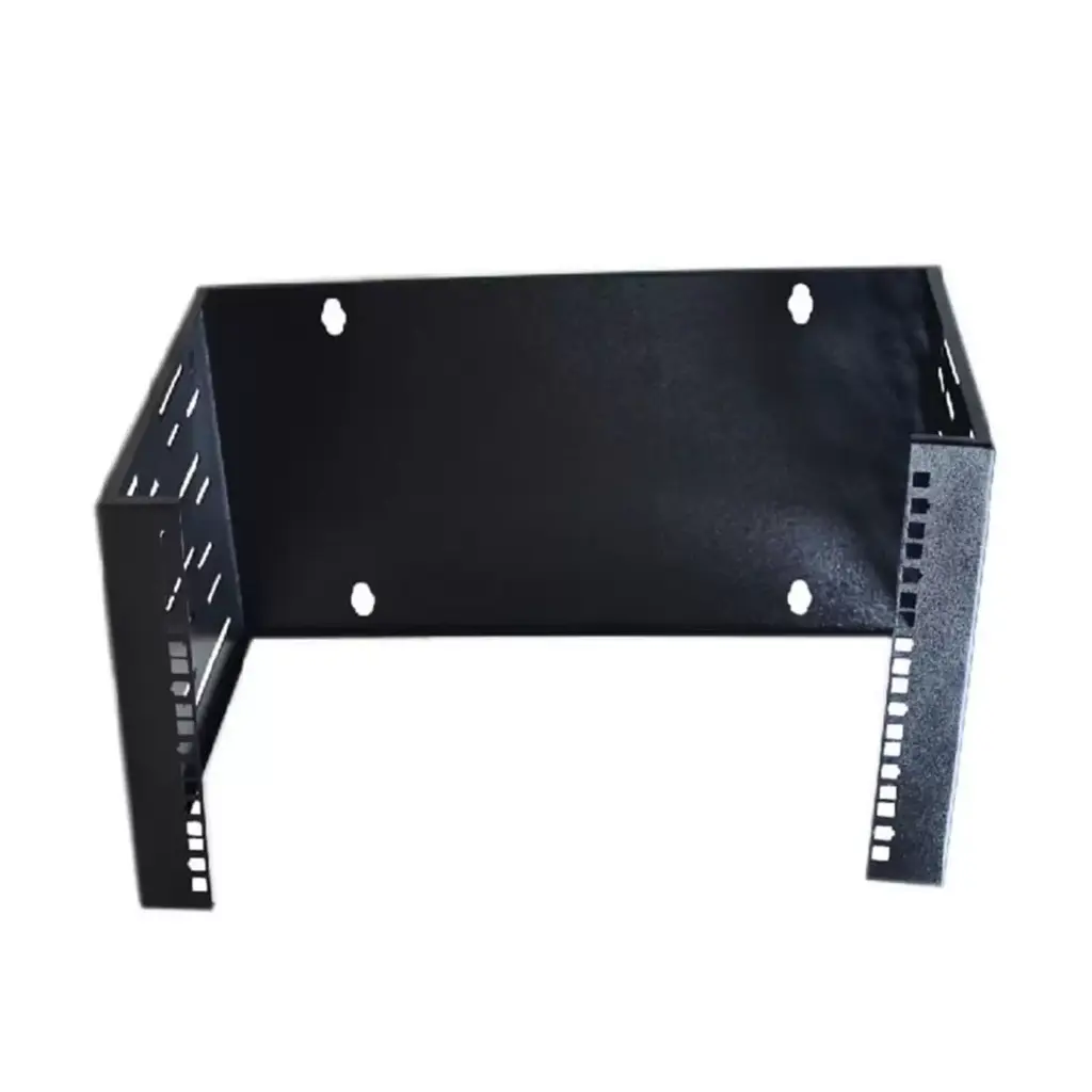 RACK DE PARED ABIERTO 6 NIDADES METALNET NEGRO MET-RAB-6U-NG