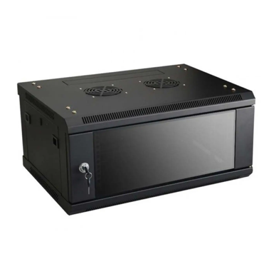 RACK DE PARED CERRADO CON PUERTA DE VIDRIO BEGPROD 4 UNIDADES MEDIDAS 530X400X200 RACK4U-PRO