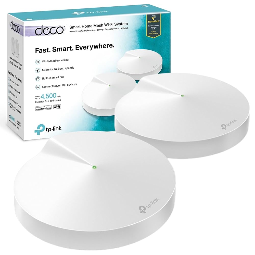ROUTER TPLINK DECO M9 WIFI-MESH EXTENSOR 2.4-5GHZ TRIPLE BANDA WAN 2 PACK