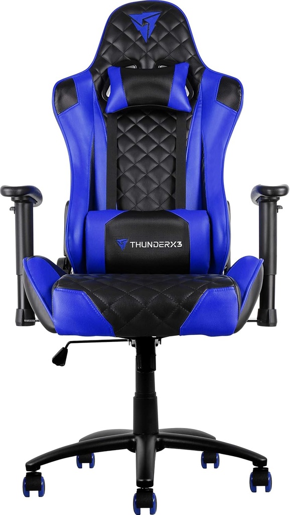 SILLA AEROCOOL GAMING THUNDERX3 TEGC12 | ERGONOMICA | SOPORTE LUMBAR - CUELLO | RECLINABLE | POSA BRAZOS AJUSTABLE | NEGRO-AZUL