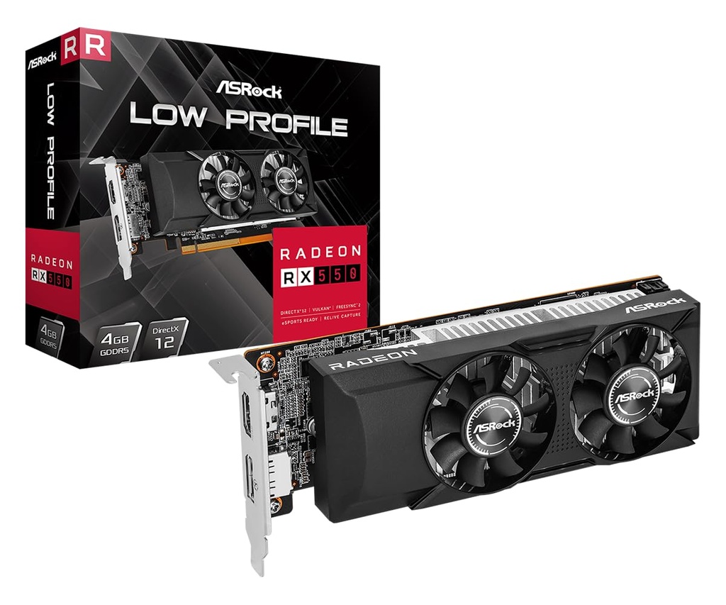 TARJETA DE VIDEO ASROCK RADEON RX550 GDDR5 4GB LOW PROFILE 128 BIT HDMI | DP-PORT | VG-RX550-LP-4G