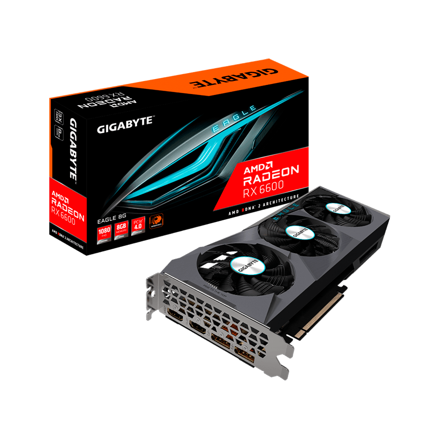 TARJETA DE VIDEO GIGABYTE EAGLE AMD RADEON RX6600 8GB GDDR6 PCIE 4.0 128BIT