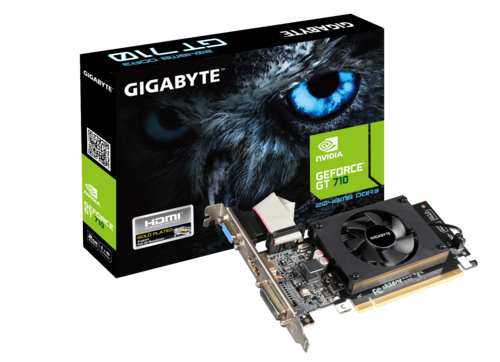 TARJETA DE VIDEO GIGABYTE GEFORCE GT710 PCIE 8X 2.0 2GB DDR3|64BIT DVI-D HDMI