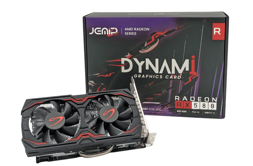 TARJETA DE VIDEO JEMIP RX580 DYNAMI 8GB DDR5 RADEON 256BIT | 1125MHZ | D-PORT | DVI | AKR580D5S8GH1