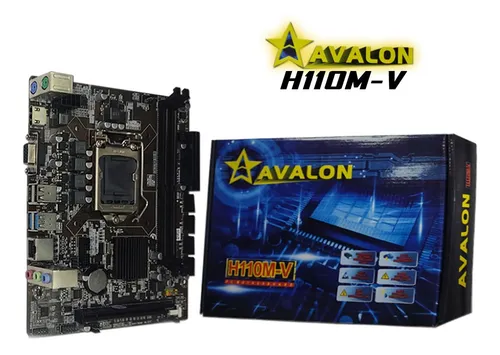 TARJETA MADRE AVALON H110M-V LGA 1151 2XDDR4 2133MHZ|2400MHZ 16GB, 1*VGA, 1*HDMI, 4*USB, 1RJ45, 3*AUDIOJACKS