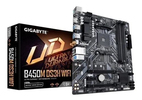 TARJETA MADRE GIGABYTE B450M DS3H WIFI AMD RYZEN AM4 MICRO ATX