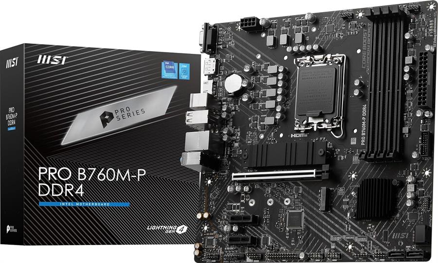 TARJETA MADRE MSI PRO B760M-P DDR4 LGA 1700 WIFI GEN12|13