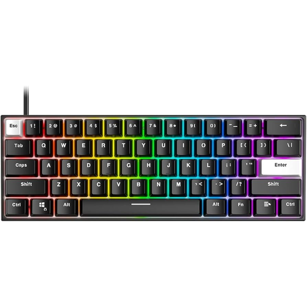 TECLADO FANTECH MAX FIT 61 FROST GAMING MK857FST-BLACK (NEGRO)