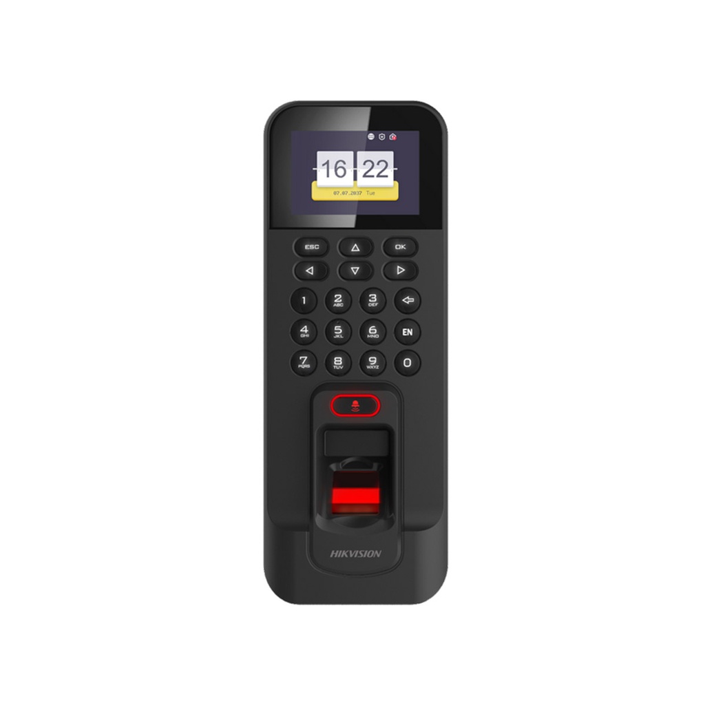 TERMINAL DE ACCESO HUELLA DACTILAR DS-K1T804AEF | WIFI | 3000 HUELLAS | AUDIO | TARJETAS MIFARE