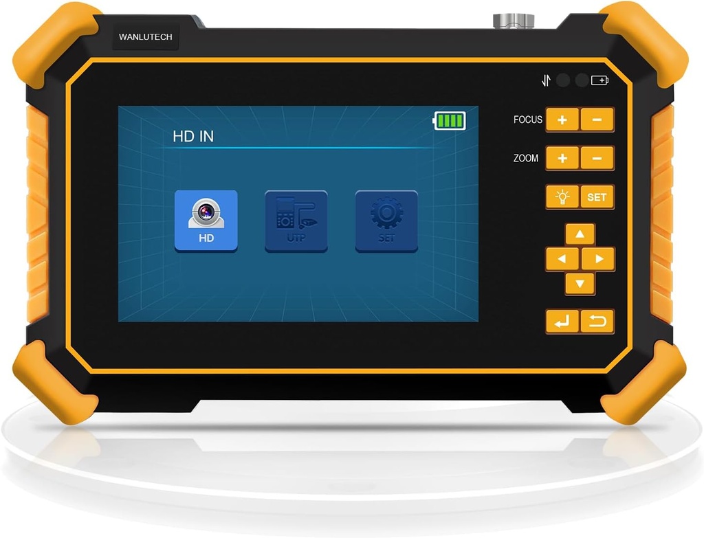 TESTER CCTV PORTATIL 4.3" HASTA 8MP | CVBS | AHD | TVI | CVI | PTZ | TESTER LAN | BATERIA | HD-2900 AMARILLO WANLUTECH