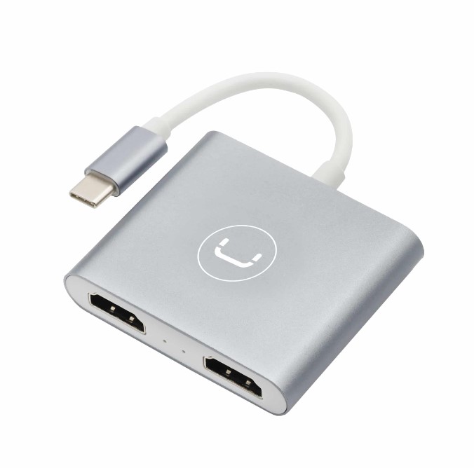 ADAPTADOR UNNO TEKNO USB C A DOBLE HDMI 4K HB1103SV