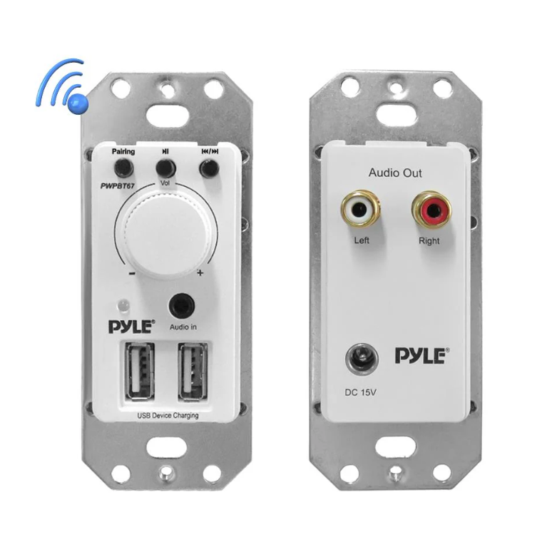 AMPLIFICADOR DE PARED PYLE 100W 2 SALIDAS TERMINAL BLOCK | BLUETOOTH | USB | AUXILIAR 3.5MM | PWPBT67 | DUAL