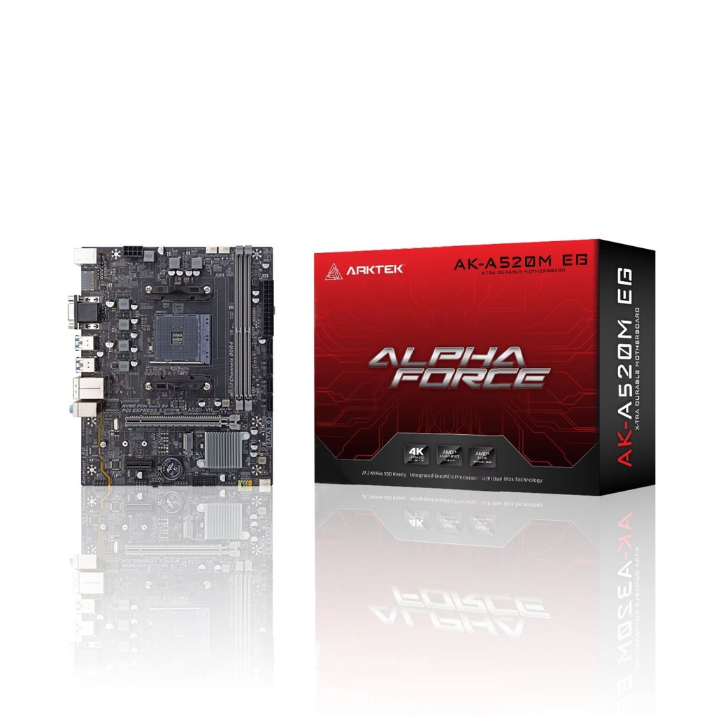 TARJETA MADRE ARKTEK A520M MATX SOCKET AM4 | 2X DDR4 | USH600 | 4 X SATA | 6X USB | 1 M.2 | PCIE 16X | HDMI | VGA