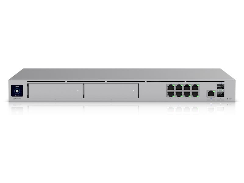 UBIQUITI UDM PRO MAX DREAM MACHINE 8 PUERTOS ETHERNET 1GBPS + 1 10GBPS SFP+ POE+ 4GB RAM DDR4 QUAD CORE 1.7